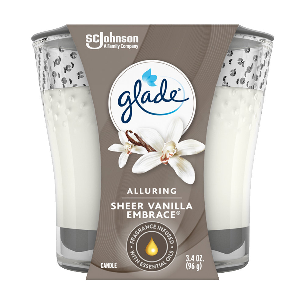 GLADE CANDLE SCENTED 3.4 OZ SHEER VANILLA EMBRACE