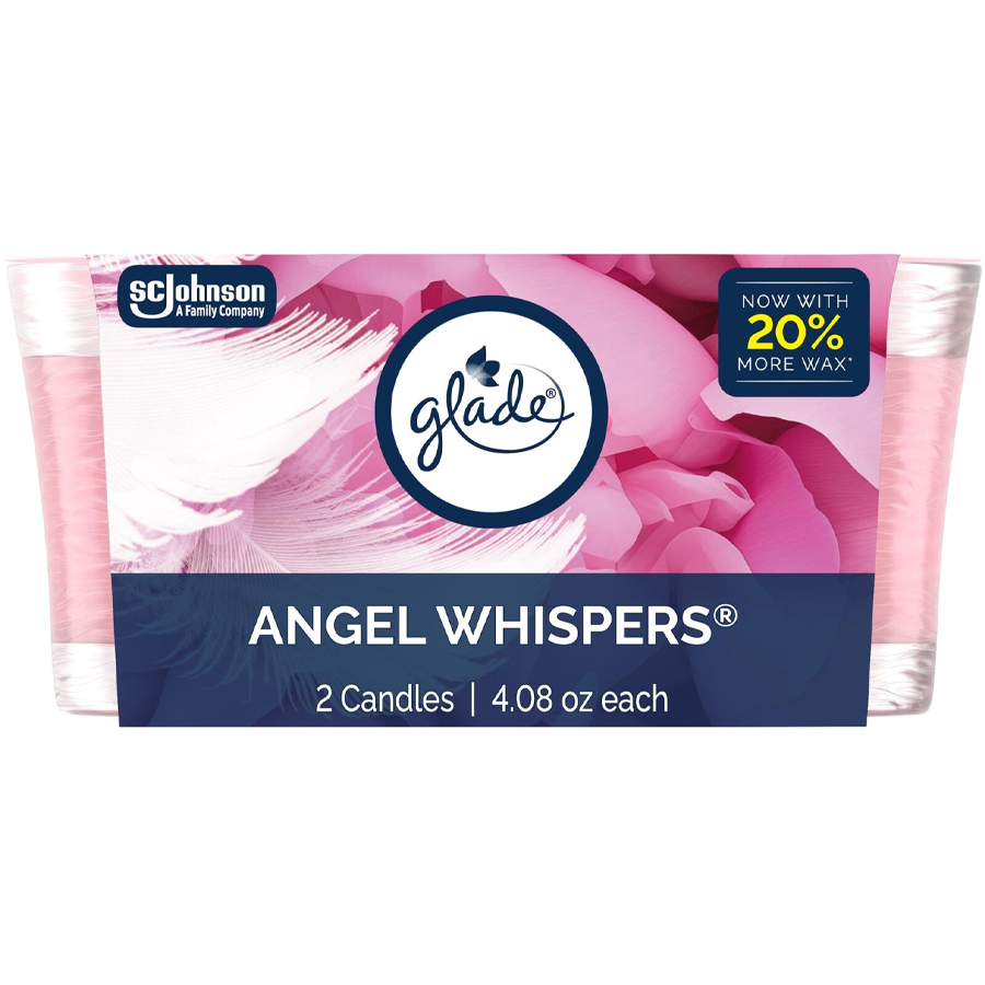 GLADE CANDLE SCENTED 4.08 OZ 2 PK ANGLE WHISPERS