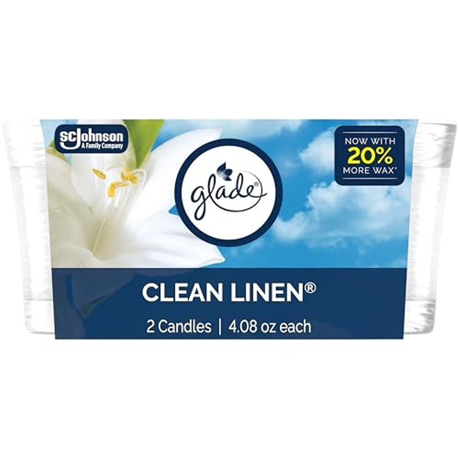 GLADE CANDLE SCENTED 4.08 OZ 2 PK CLEAN LINEN