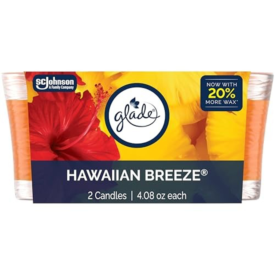 GLADE CANDLE SCENTED 4.08 OZ 2 PK HAWAIIN BREEZE