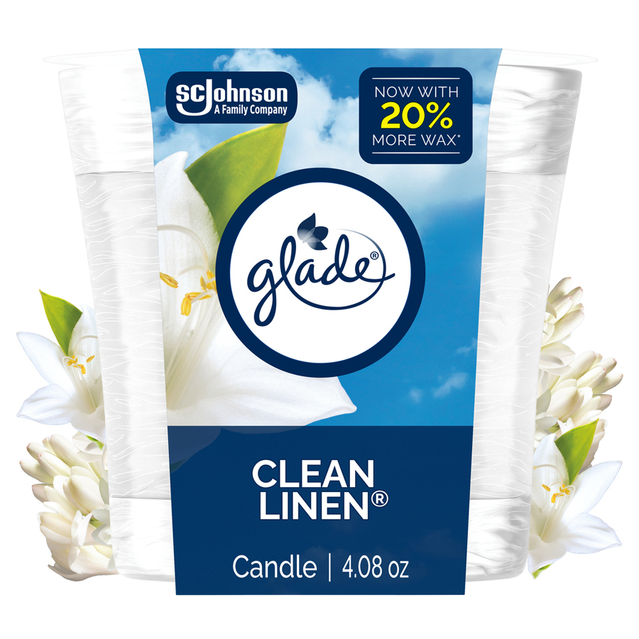 GLADE CANDLE SCENTED 4.08 OZ CLEAN LINEN