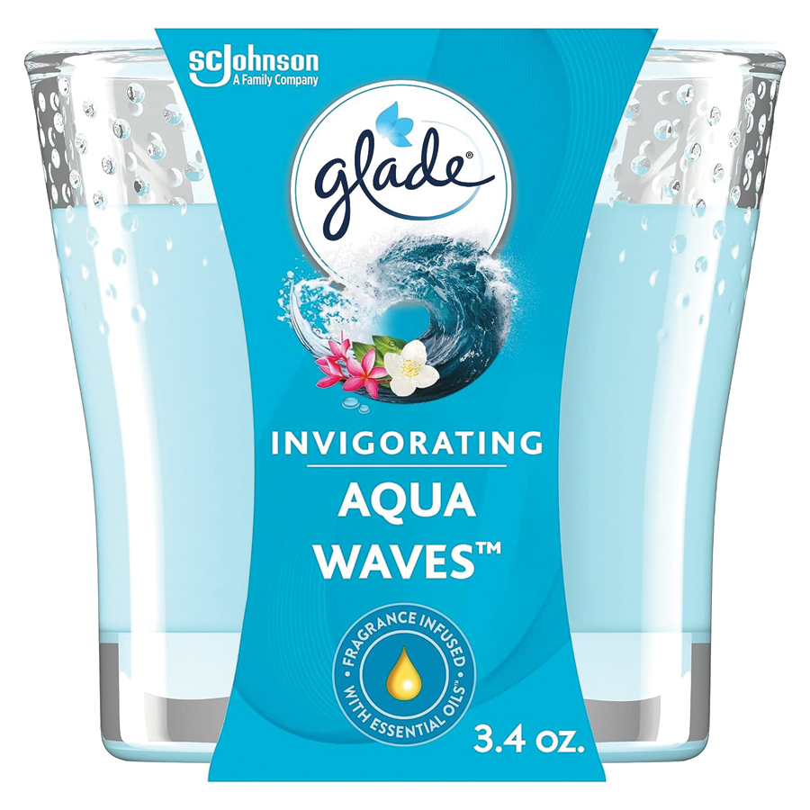 GLADE CANDLE SCENTED 4.08 OZ INVGRTNG AQUA WAVES