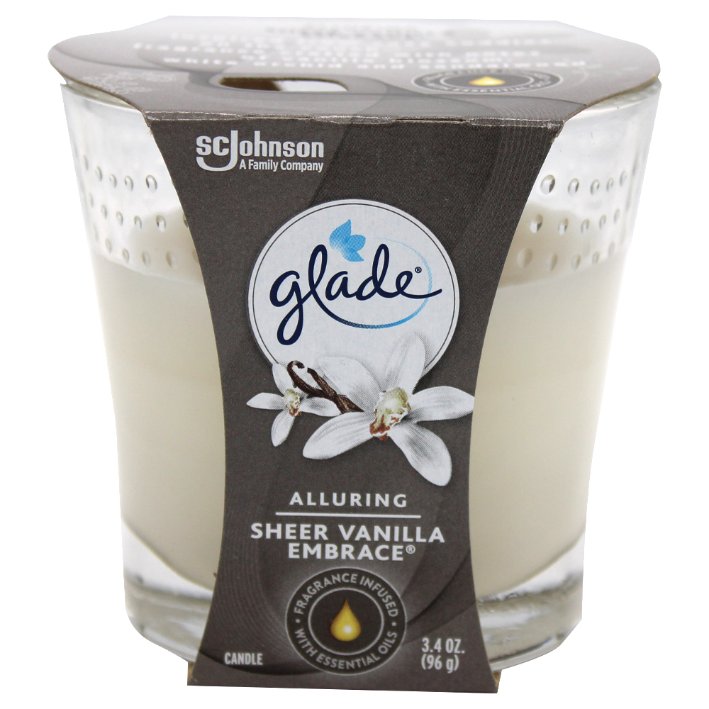 GLADE CANDLE SCENTED 4.08 OZ SHEER VANILLA & APPLE CINN