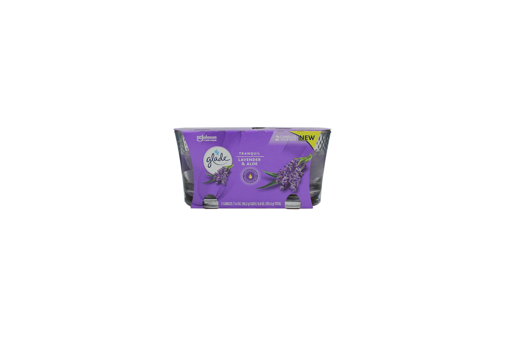 GLADE CANDLE SCENTED 4.08 OZ TRNQUIL LAVENDER ALOE