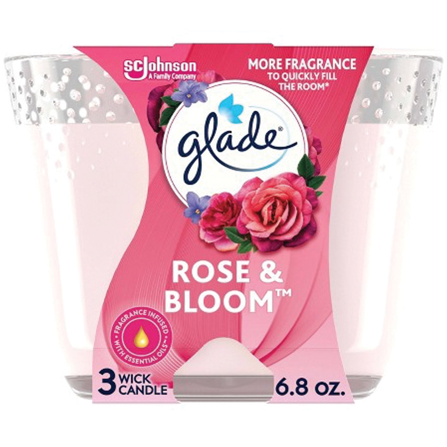 GLADE CANDLE SCENTED 6.8 OZ ROSE & BLOOM