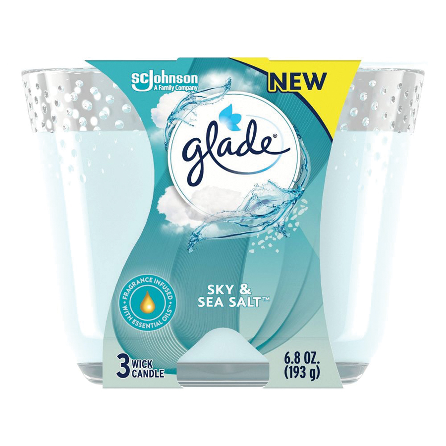 GLADE CANDLE SCENTED 6.8 OZ SKY & SALT SEA