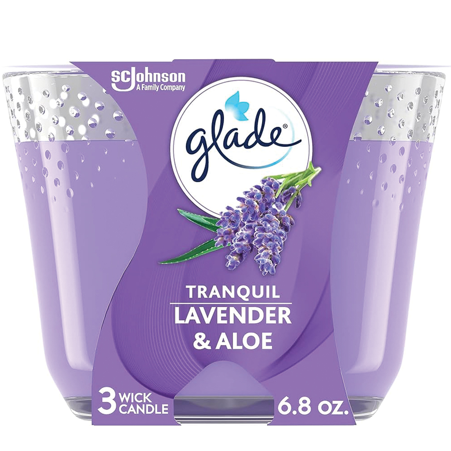 GLADE CANDLE SCENTED 6.8 OZ TRANQUIL LAVANDER & ALOE
