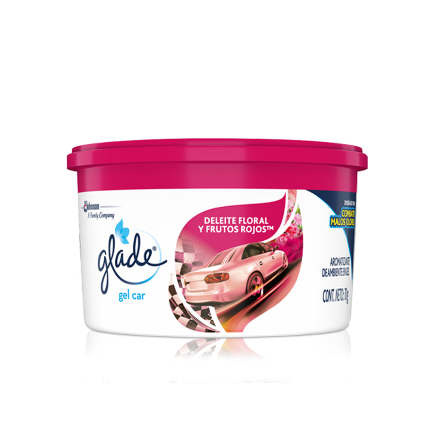 GLADE CAR AIR FRESHENER GEL 70 G DELEITE FLORAL Y FRUTOS ROJOS