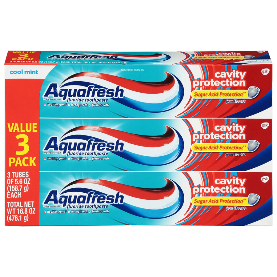 AQUAFRESH TOOTHPASTE 5.6 OZ 3 PK COOL MINT WITH FLUORIDE