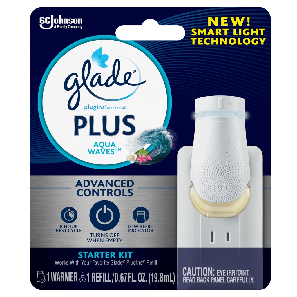 GLADE PISO 0.67 OZ PLUS AQUA WAVES WARMER+REFILL