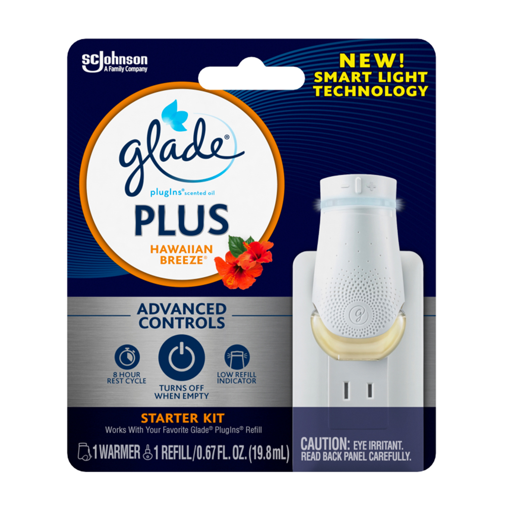 GLADE PISO 0.67 OZ PLUS HAWAIIAN BREEZE WARMER+REFILL