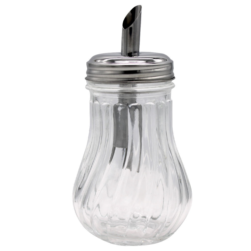 GLASS SPICE JAR WITH METAL LID 6.5 OZ