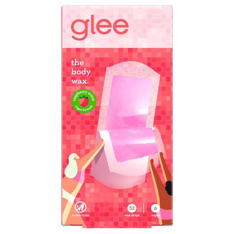 GLEE BODY WAX STRIPS 32 CT RASPBERY SCENT