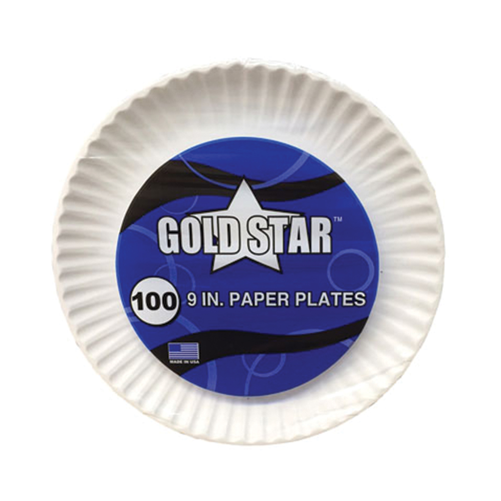 GOLDSTAR PAPER PLATE 9 IN 100 CT HEAVY DUTY COATED