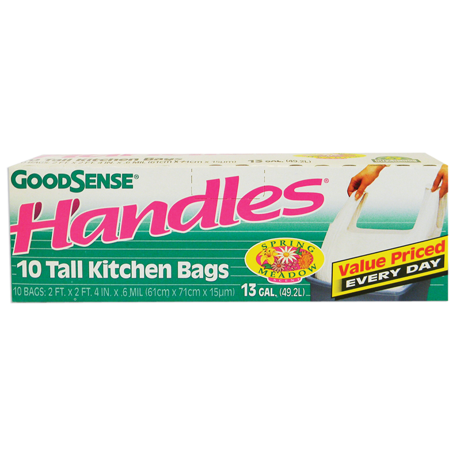 GOODSENSE KITCHEN BAG 13 GL 10 CT WITH HANDLES SPRING MEADOW SCENT (GDS24SMWK)