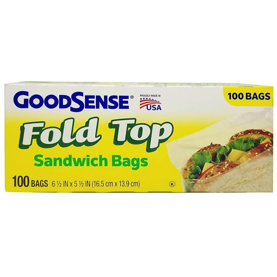 GOODSENSE SANDWICH BAG 6.25 X 5.5 IN 100 CT FOLD LOCK TOP (GDS 24 S 100)