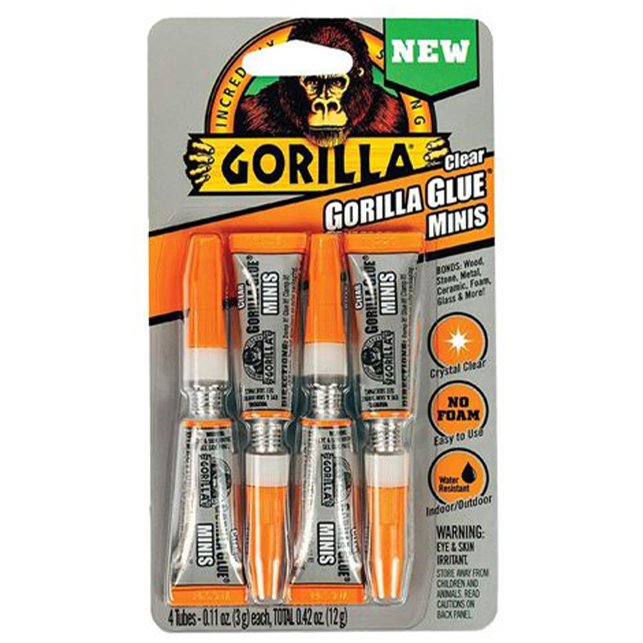 GORILLA GLUE 4 X 3 G CLEAR MINI TUBE