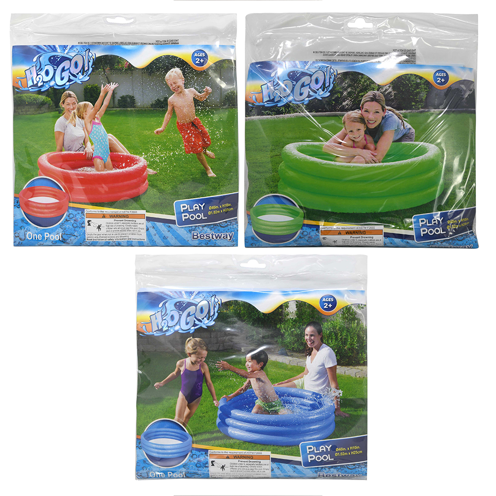 H2OGO! 3 RING INFLATABLE POOL 40IN IN POLYBAG