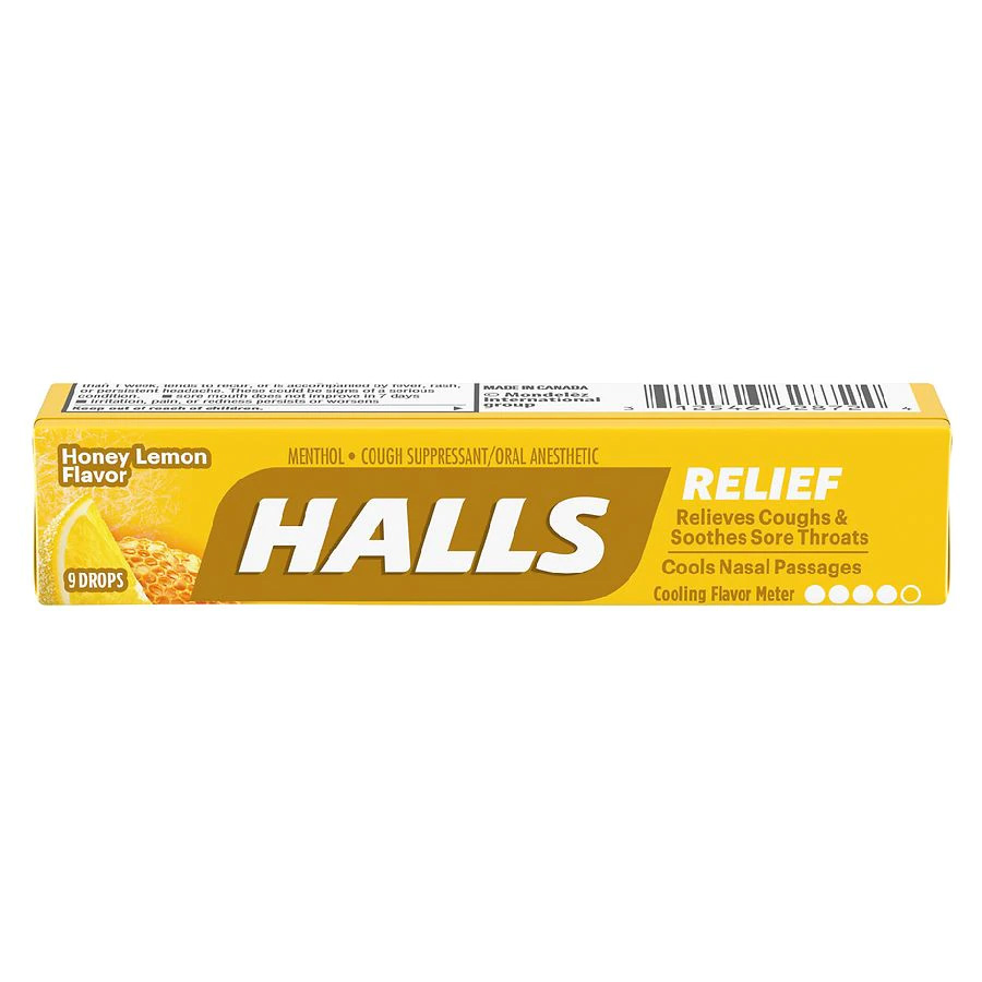 HALLS COUGH DROPS 9 CT HONEY LEMON UK