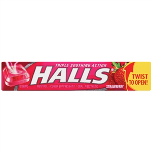 HALLS COUGH DROPS 9 CT STRAWBERRY