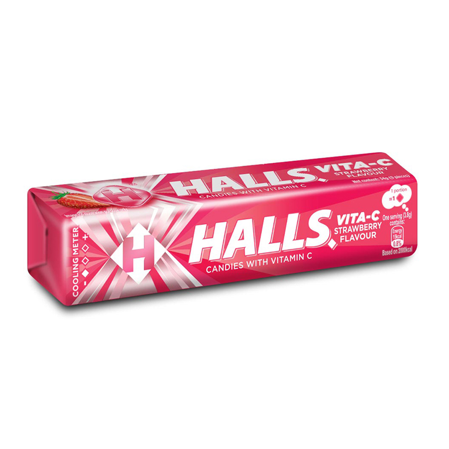 HALLS COUGH DROPS 9 CT STRAWBERRY