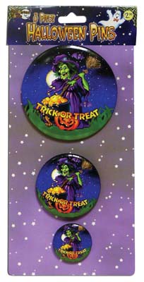 HALOWEEN BUTTON PENS 3.5,2.4,1.5IN1PK PREPRICED AT $2.99