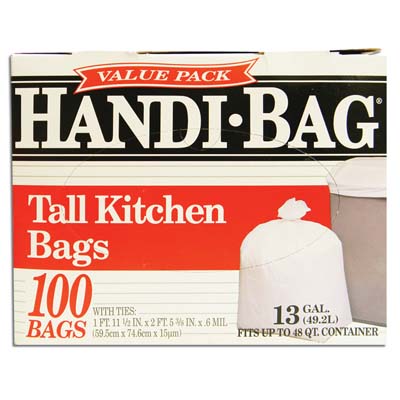 HANDI BAG TALL KITCHEN BAG 13 GL 100 CT WHITE