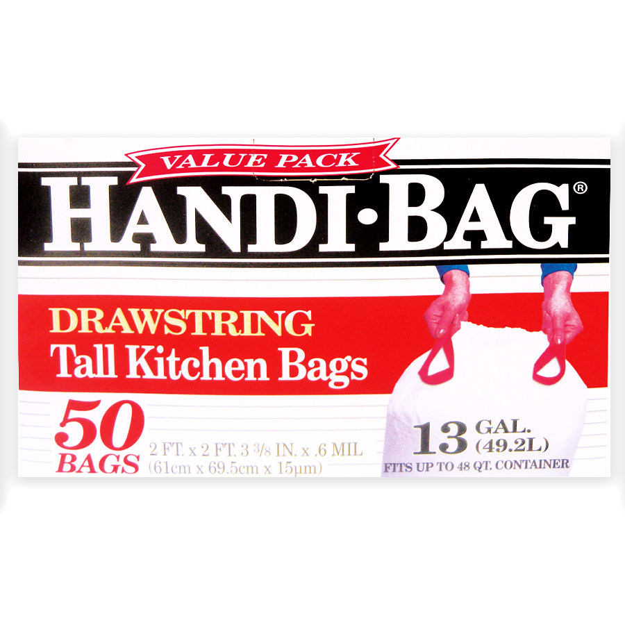 HANDI BAG TALL KITCHEN BAG 13 GL 50 CT DRAWSTRING