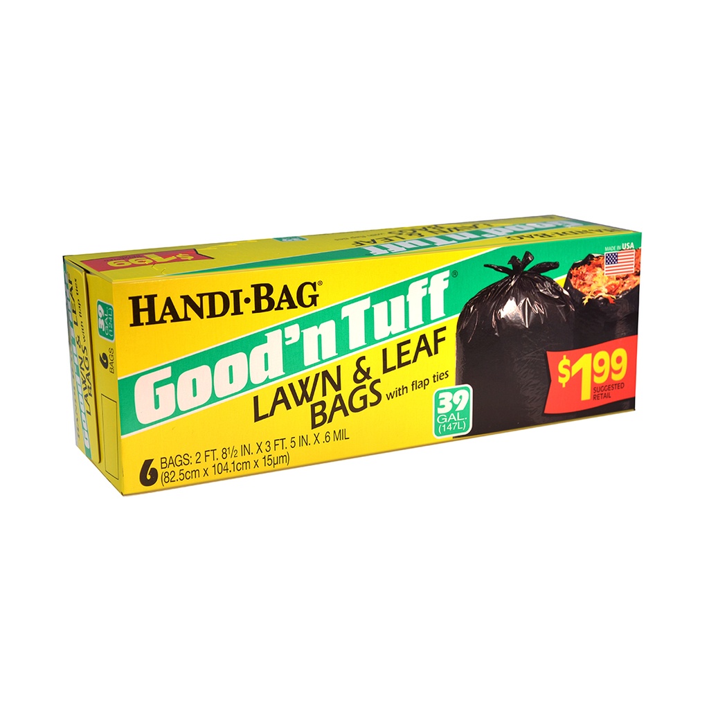 HANDI BAG TRASH BAG 39 GL 6 CT GOOD & TUFF PLY PREPRICED 1.99
