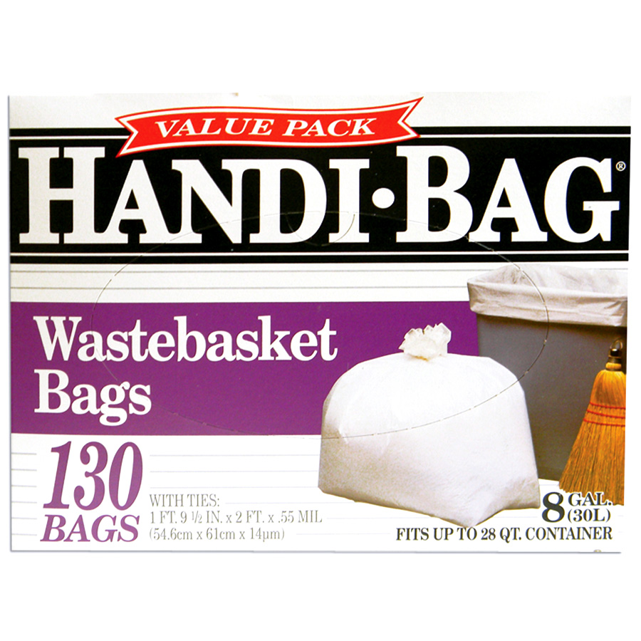 HANDI BAG WASTE BASKET BAG 8 GL 130CT WHITE (HAB6FW130)