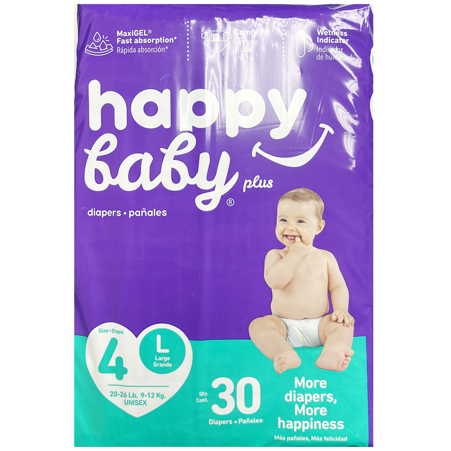 HAPPY BABY PLUS DIAPERS LARGE 30 CT CJ