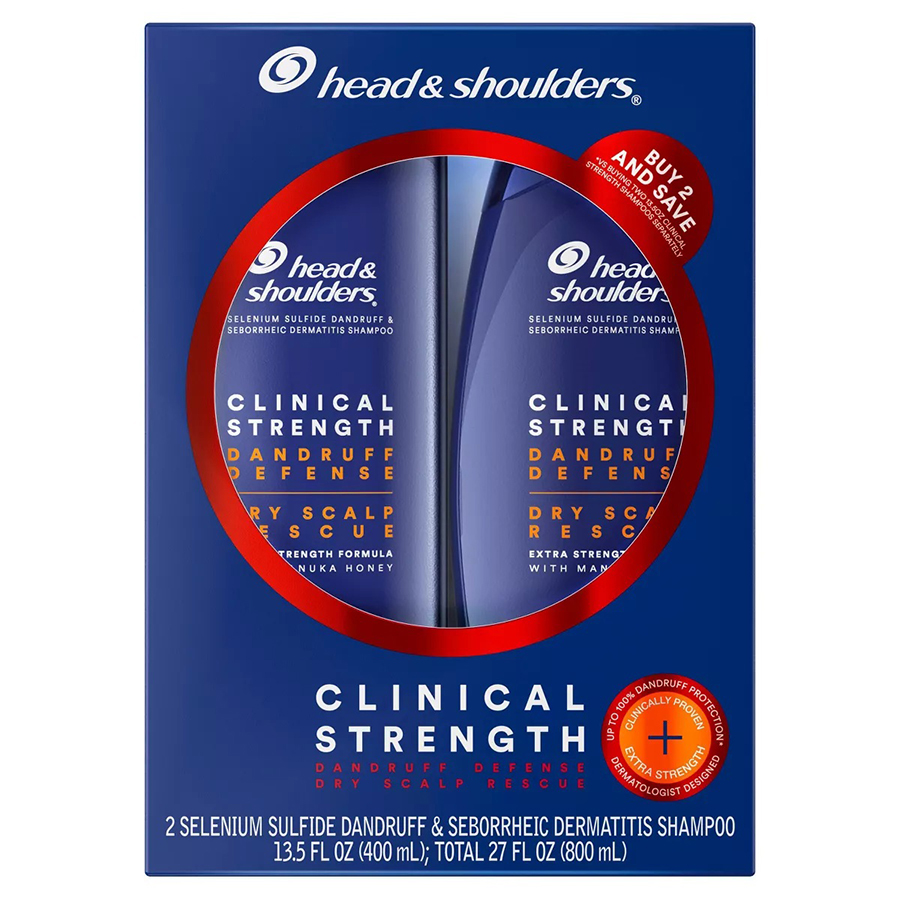 HEAD & SHOULDERS SHAMPOO 13.5 OZ / 400 ML 2 N 1 2 PK CLINICAL STRENGTH DRY SCALP