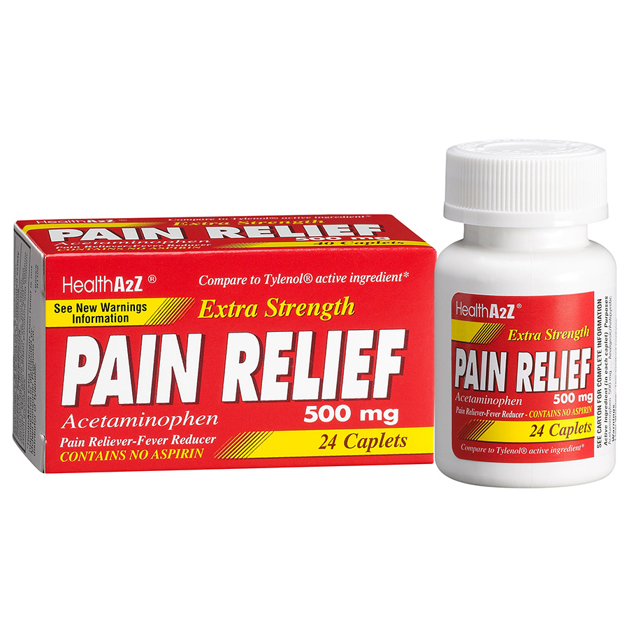 HEALTH A 2Z PAIN RELIEF 500 MG 24CT EXTRA STRENGTH ACETAMINOPHEN COMPARE TO TYLENOL