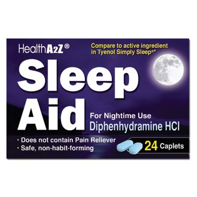 HEALTH A 2Z SLEEP AID 25 MG 24 CT COATED DIPHENHYDROMINE HCL COMPARE TO SIMPLY SLEEP+