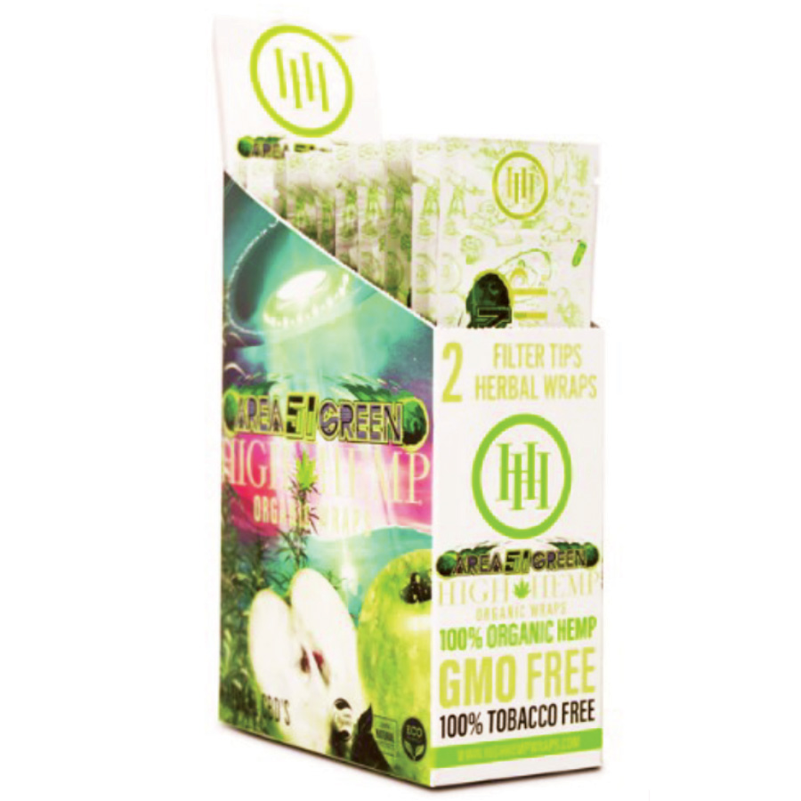 HIGH HEMP WRAPS 2 CT AREA 51 GREEN