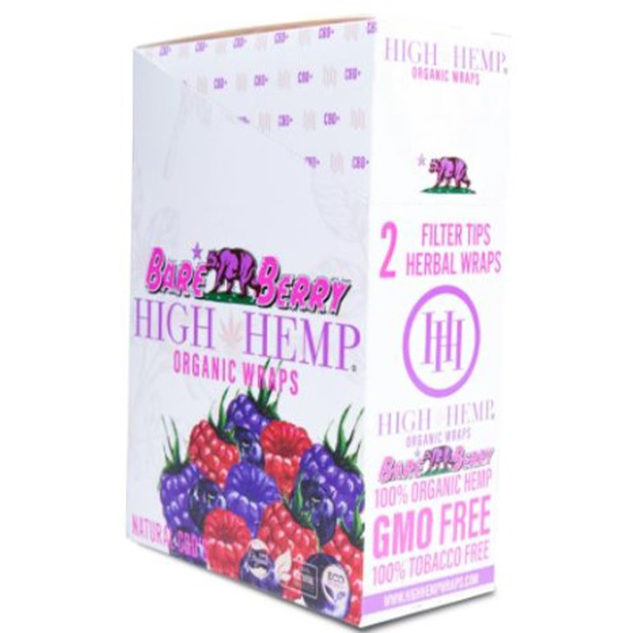 HIGH HEMP WRAPS 2 CT BARE BERRY