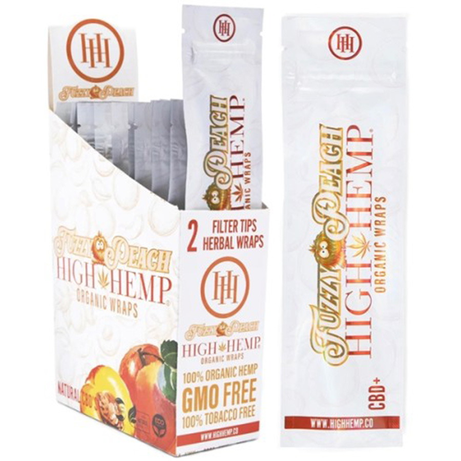 HIGH HEMP WRAPS 2 CT FUZZY PEACH