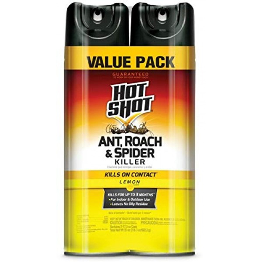 HOT SHOT ANT & ROACH KILLER SPRAY 17.5 OZ 2 PK LEMON SCENTED