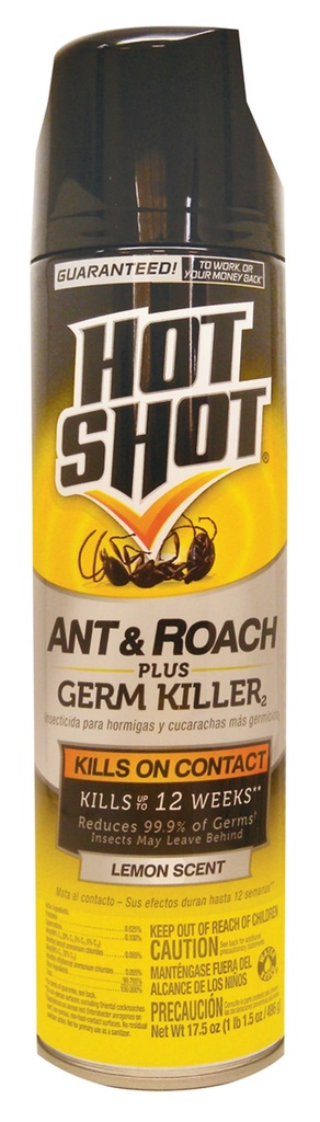 HOT SHOT ANT & ROACH KILLER SPRAY 17.5 OZ LEMON SCENTED