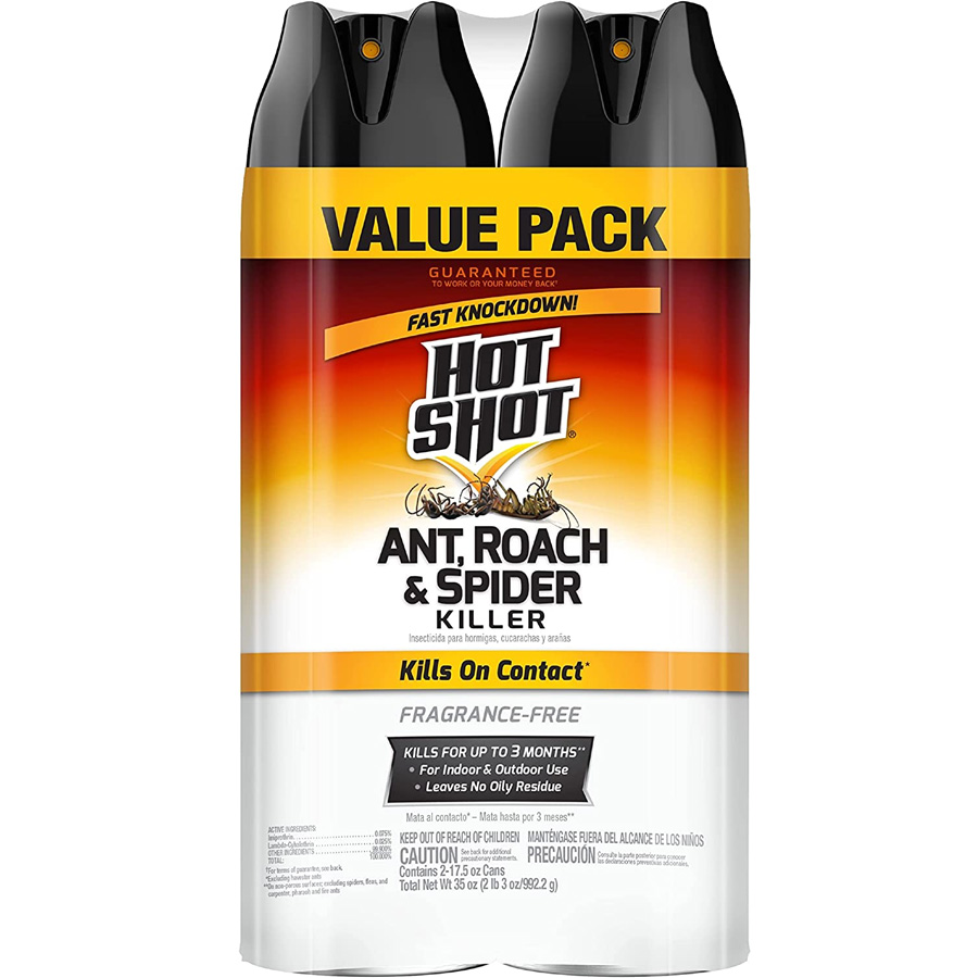 HOT SHOT ANT, ROACH & SPIDER KILLER SPRAY 17.5 OZ 2 PK UNSCENTED