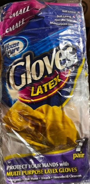 HOUSE CARE LATEX GLOVES 1 PK SMALL
