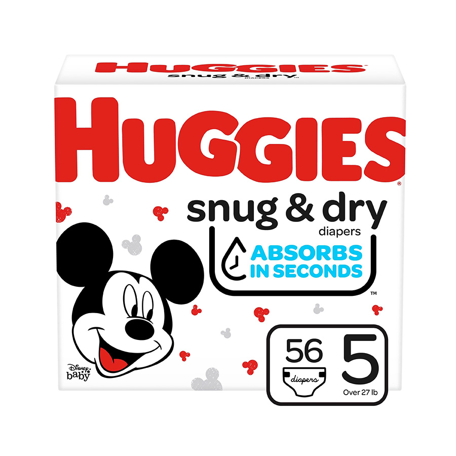 HUGGIES BABY DIAPERS 56 CT #5 SNUG & DRY