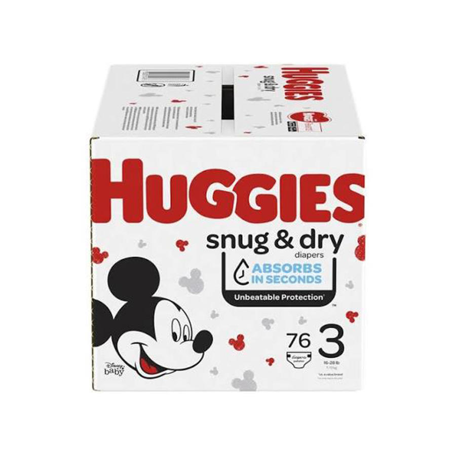 HUGGIES BABY DIAPERS 76CT #3 SNUG & DRY