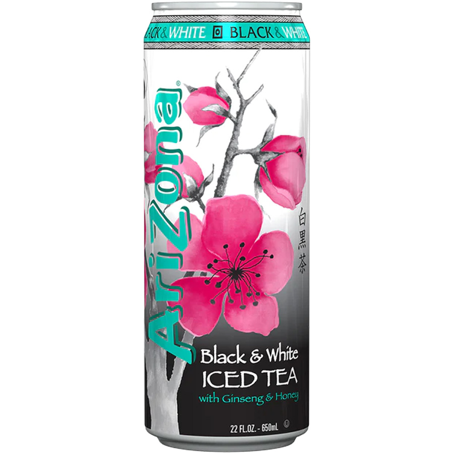 ARIZONA ICED TEA 22 OZ BLACK & WHITE