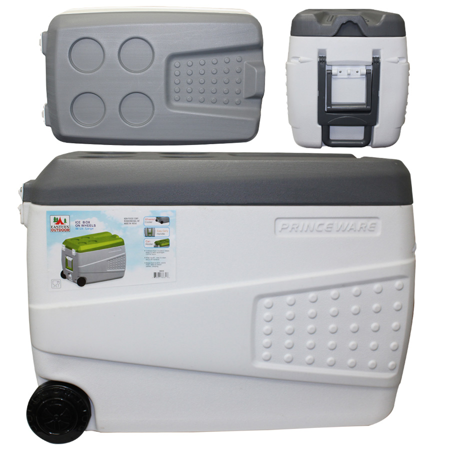 ICE BOX COOLER 1 PK ON WHEELS, 53 QUART