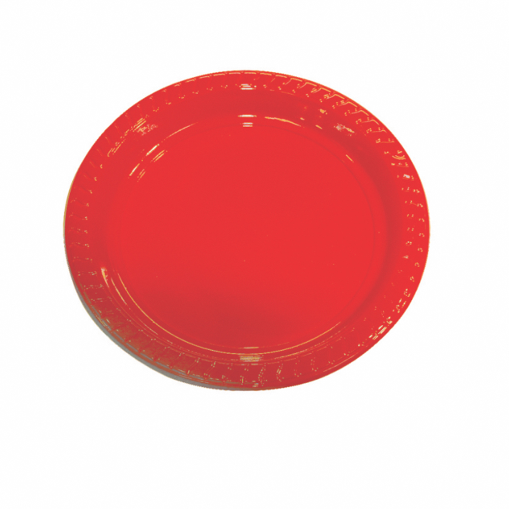 IDEAL PLASTIC PLATE 7 IN 25 CT RED