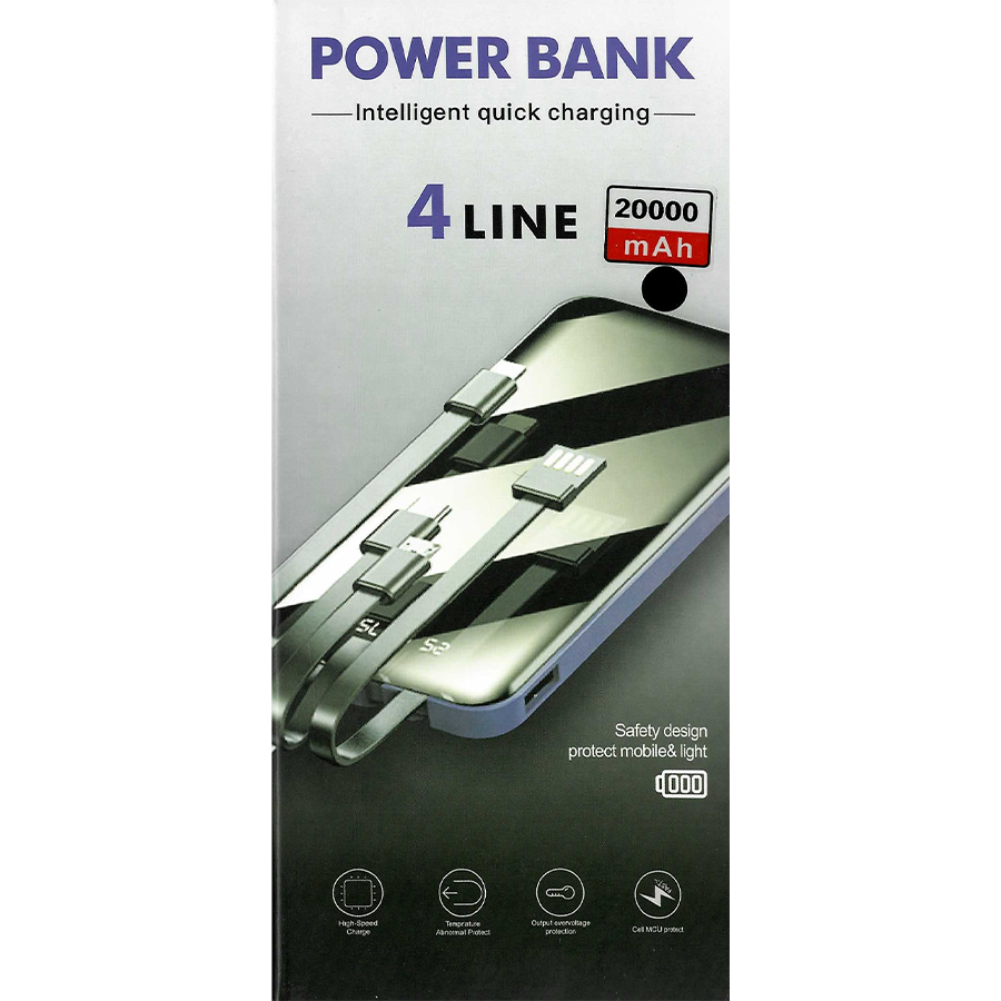 INTELLIGENCE POWER BANK 1 CT 4 LINE 20000 mAh