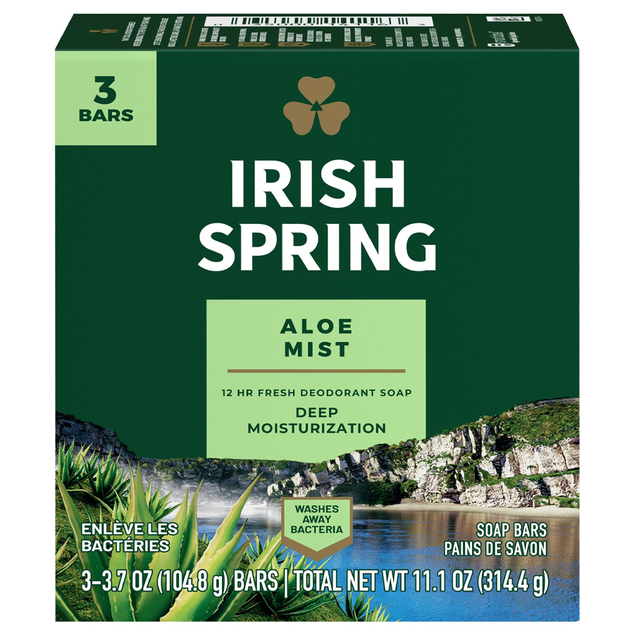IRISH SPRING BAR SOAP 3.7 OZ 3 PK ALOE VERA