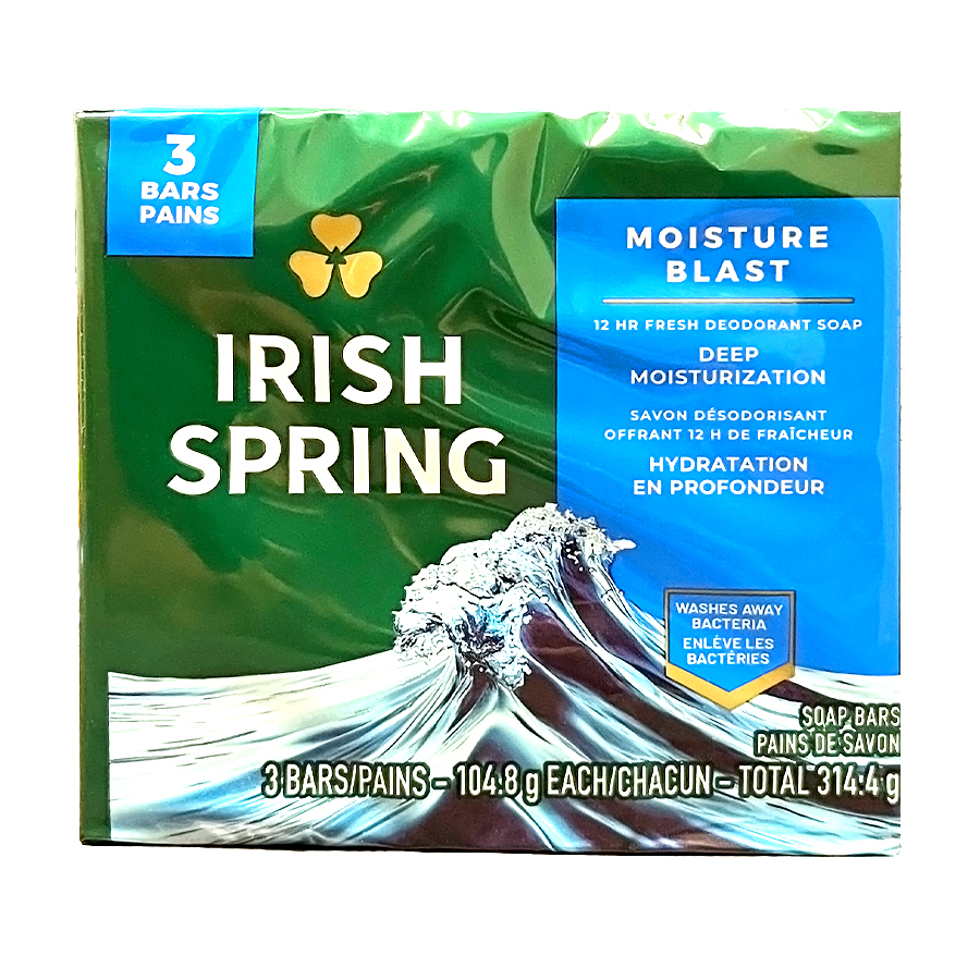 IRISH SPRING BAR SOAP 3.7 OZ 3 PK MOISTURE