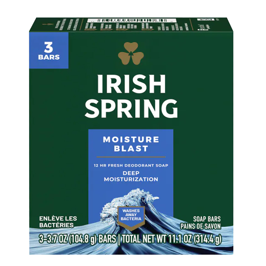 IRISH SPRING BAR SOAP 3.7 OZ 3 PK MOISTURE BLAST